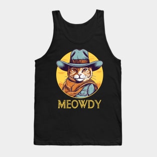 Funny Cat Cowboy Cowgirl Meow Howdy Meowdy Tank Top